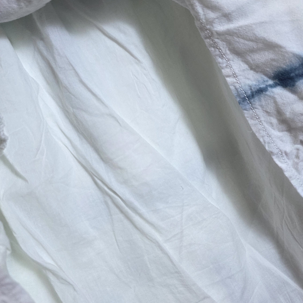 Pilcro Anthropologie Blue Tie Dye Skirt Boho Smocked Tassel Ruffle XL - Picture 6 of 8